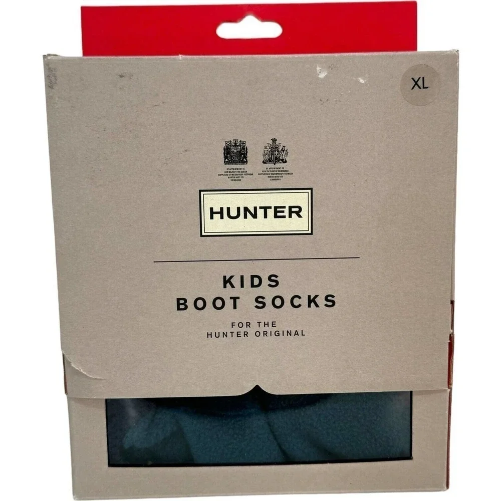 Hunter Original Kids Blue Crab Cuff Boot Socks Shoes Size XL
